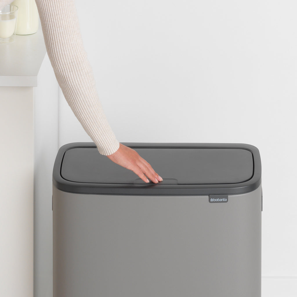 Brabantia Bo Touch 2-Compartment 60 Litre Recycling Bin - Platinum