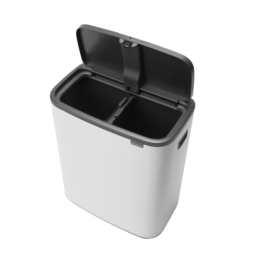 Brabantia Bo Touch 2-Compartment 60 Litre Recycling Bin - White