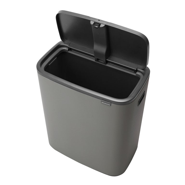 Brabantia Bo Touch Single Compartment 60 Litre Kitchen Bin - Concrete Grey