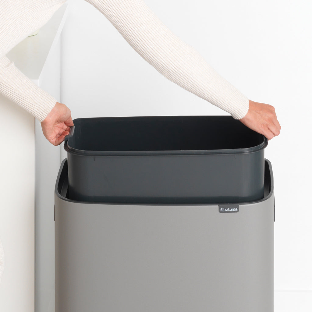 Brabantia Bo Touch Single Compartment 60 Litre Kitchen Bin - Concrete Grey