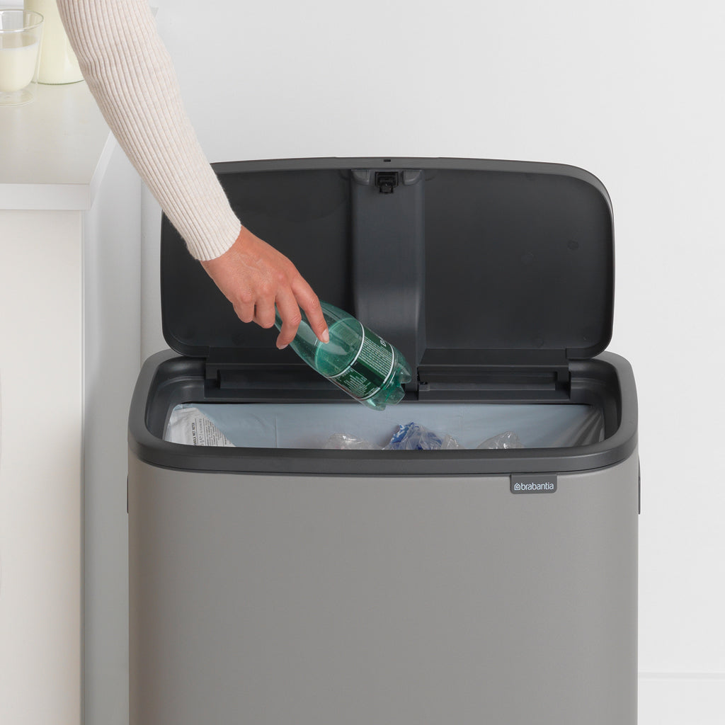 Brabantia Bo Touch Single Compartment 60 Litre Kitchen Bin - Concrete Grey