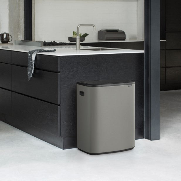 Brabantia Bo Touch Single Compartment 60 Litre Kitchen Bin - Concrete Grey