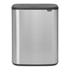 Brabantia Bo Touch Single Compartment 60 Litre Kitchen Bin in Matt Fingerprint Proof Stainless Steel - 223082