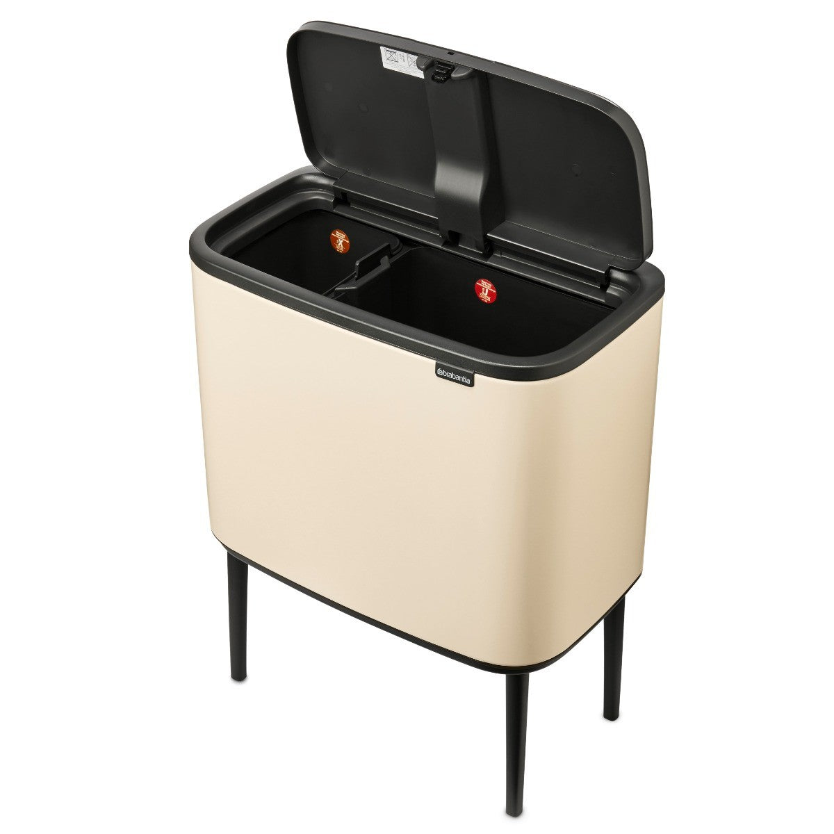 Brabantia Bo Touch 2-Compartment 34L Kitchen Recycling Bin - Soft Beige