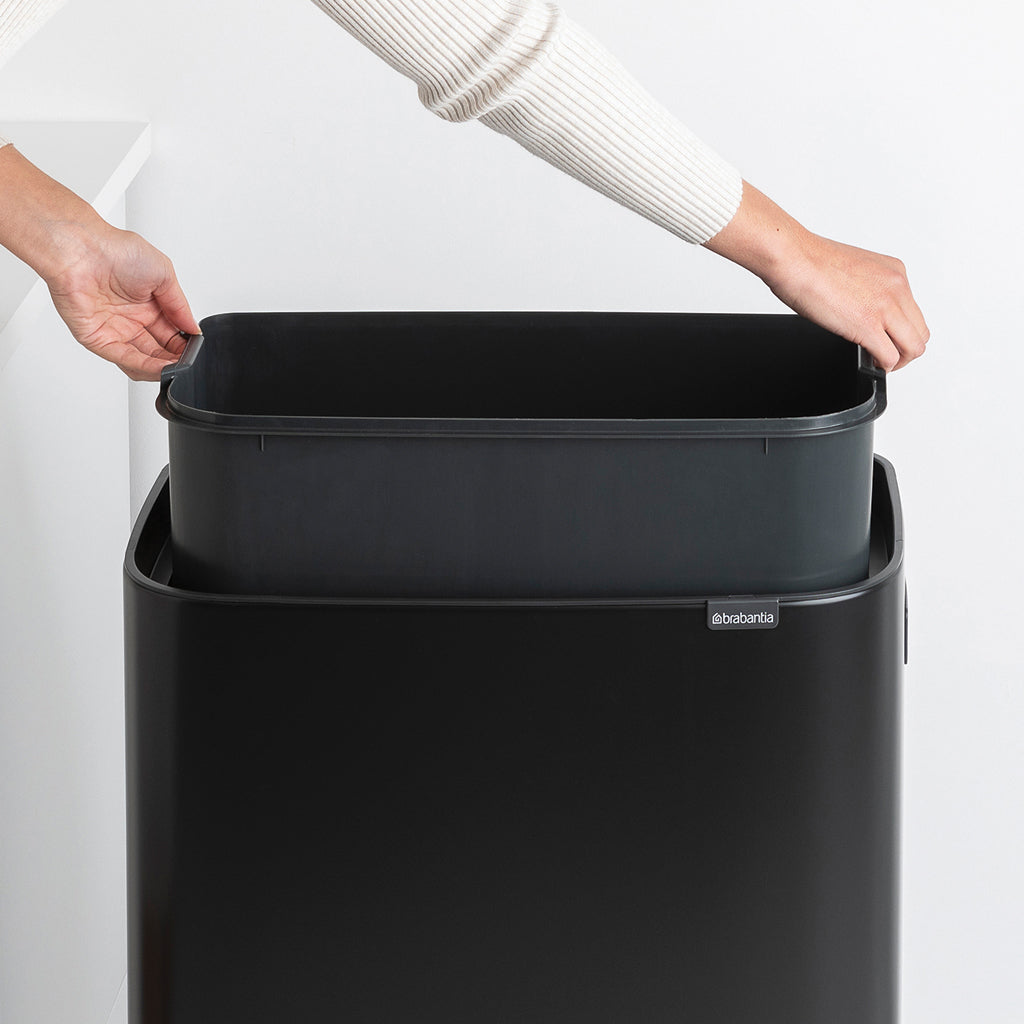 Brabantia Bo Hi Touch Single Compartment 60 Litre Kitchen Bin - Matt Black