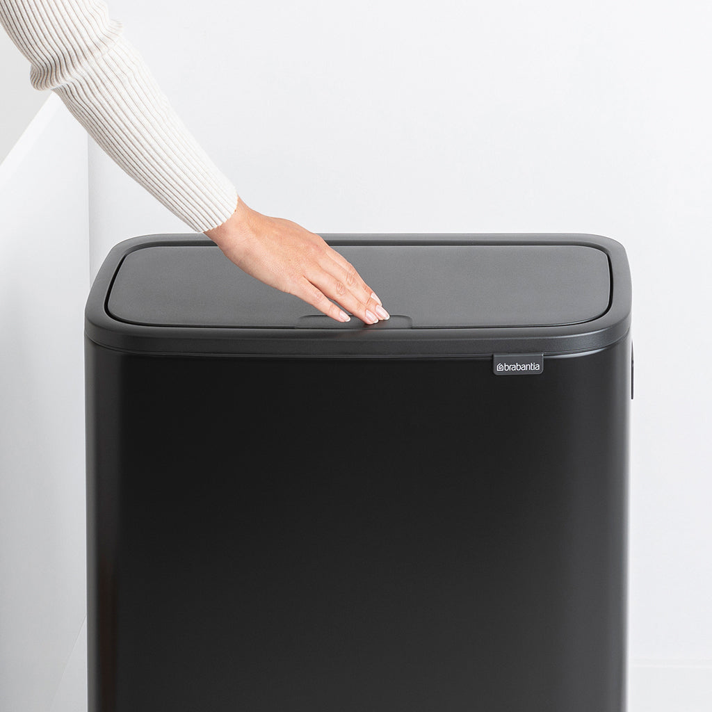 Brabantia Bo Hi Touch Single Compartment 60 Litre Kitchen Bin - Matt Black