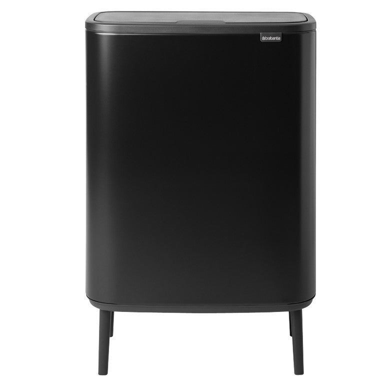 Brabantia Bo Hi Touch 2-Compartment 60 Litre Kitchen Recycling Bin - Matt Black: 130625