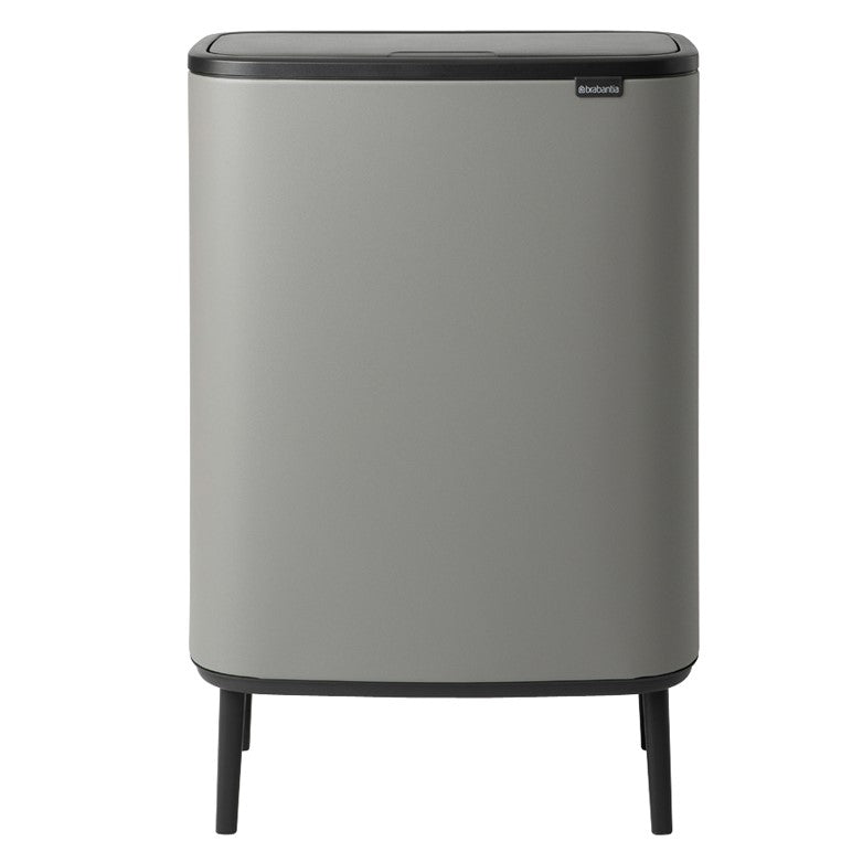 Brabantia Bo Hi Touch 2-Compartment 60 Litre Kitchen Recycling Bin in Concrete Grey: 130663