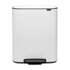 Brabantia Bo Pedal 2-Compartment 60 Litre Kitchen Recycling Bin in White: 211447
