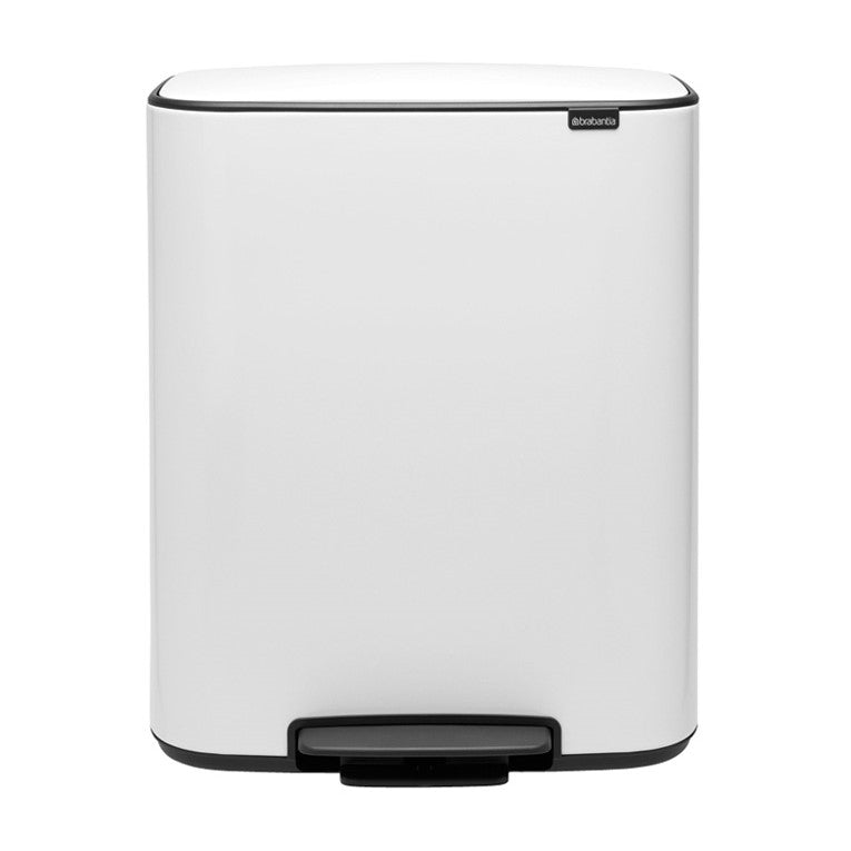 Brabantia Bo Pedal 2-Compartment 60 Litre Kitchen Recycling Bin in White: 211447