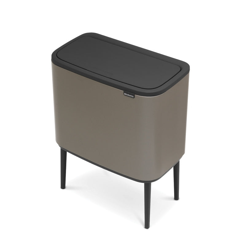 Brabantia Bo Touch 2-Compartment 34L Kitchen Recycling Bin - Platinum