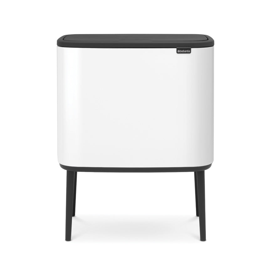 Brabantia Bo Touch 3-Compartment 33 Litre Kitchen Recycling Bin in White:  313523