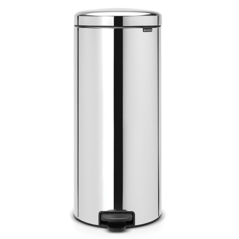 Brabantia New Icon Single Compartment 30 Litre Kitchen Pedal Bin in Brilliant Stainless Steel: 114366