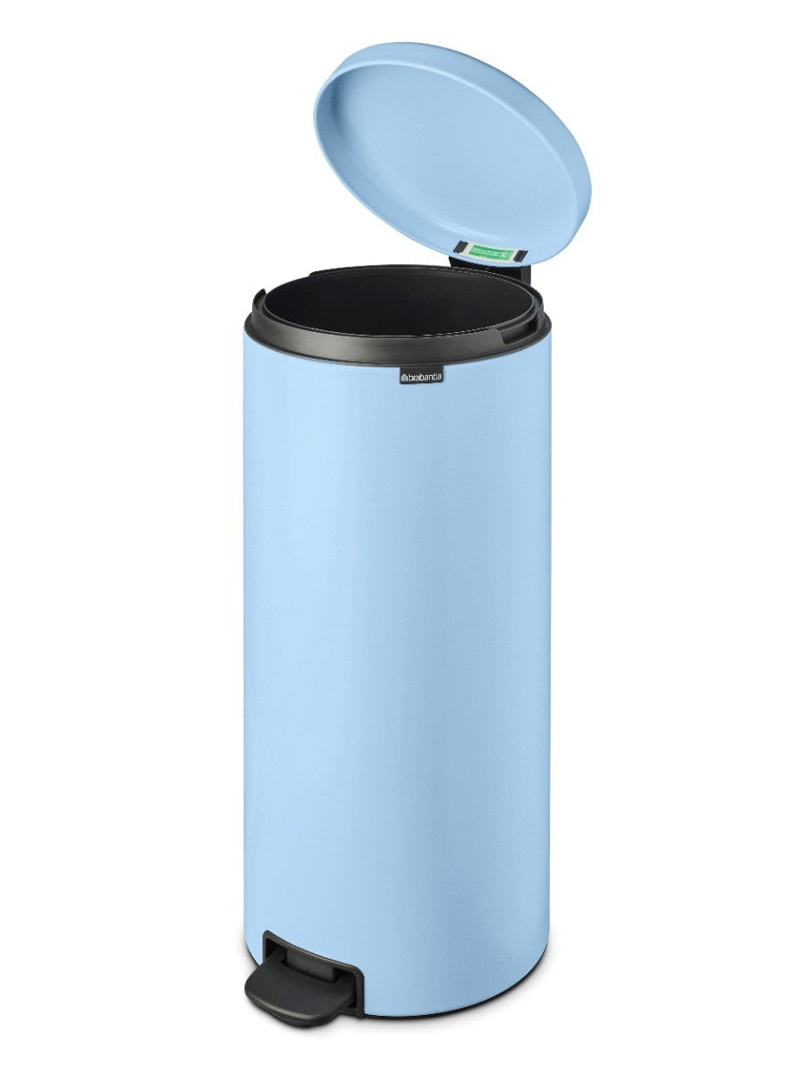 Brabantia New Icon Single Compartment 30L Kitchen Pedal Bin - Dreamy Blue