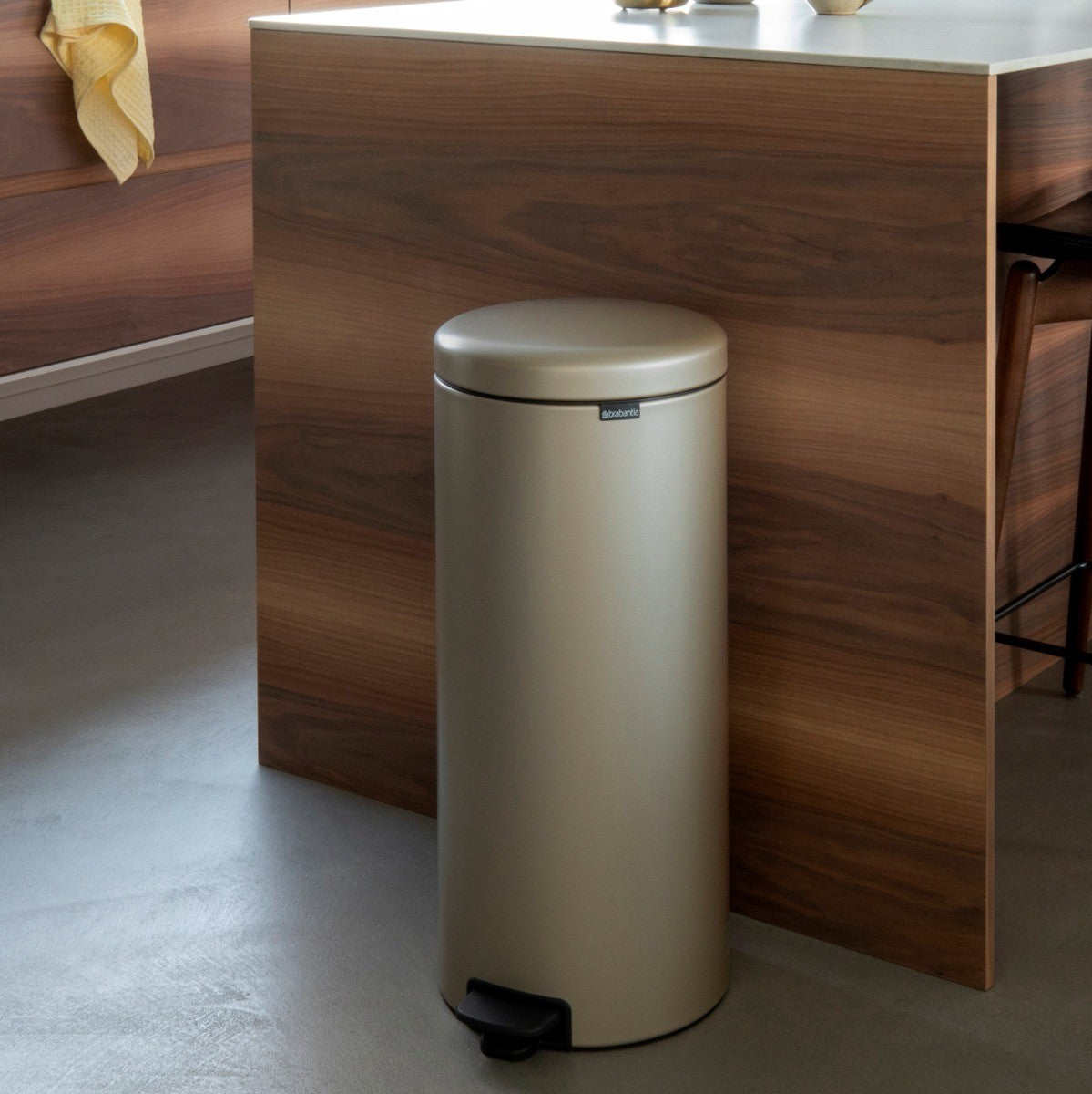 Brabantia New Icon Single Compartment 30L Kitchen Pedal Bin - Metallic Gold