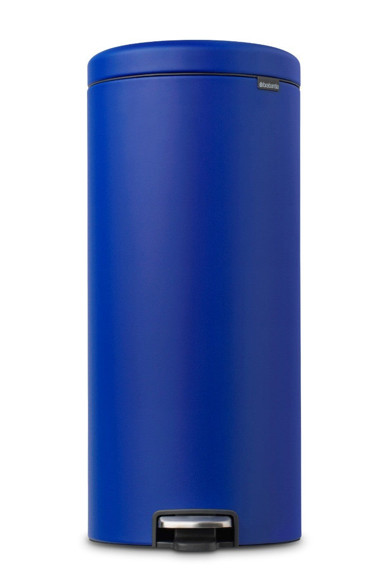 Brabantia New Icon Single Compartment 30L Kitchen Pedal Bin - Mineral Powerful Blue