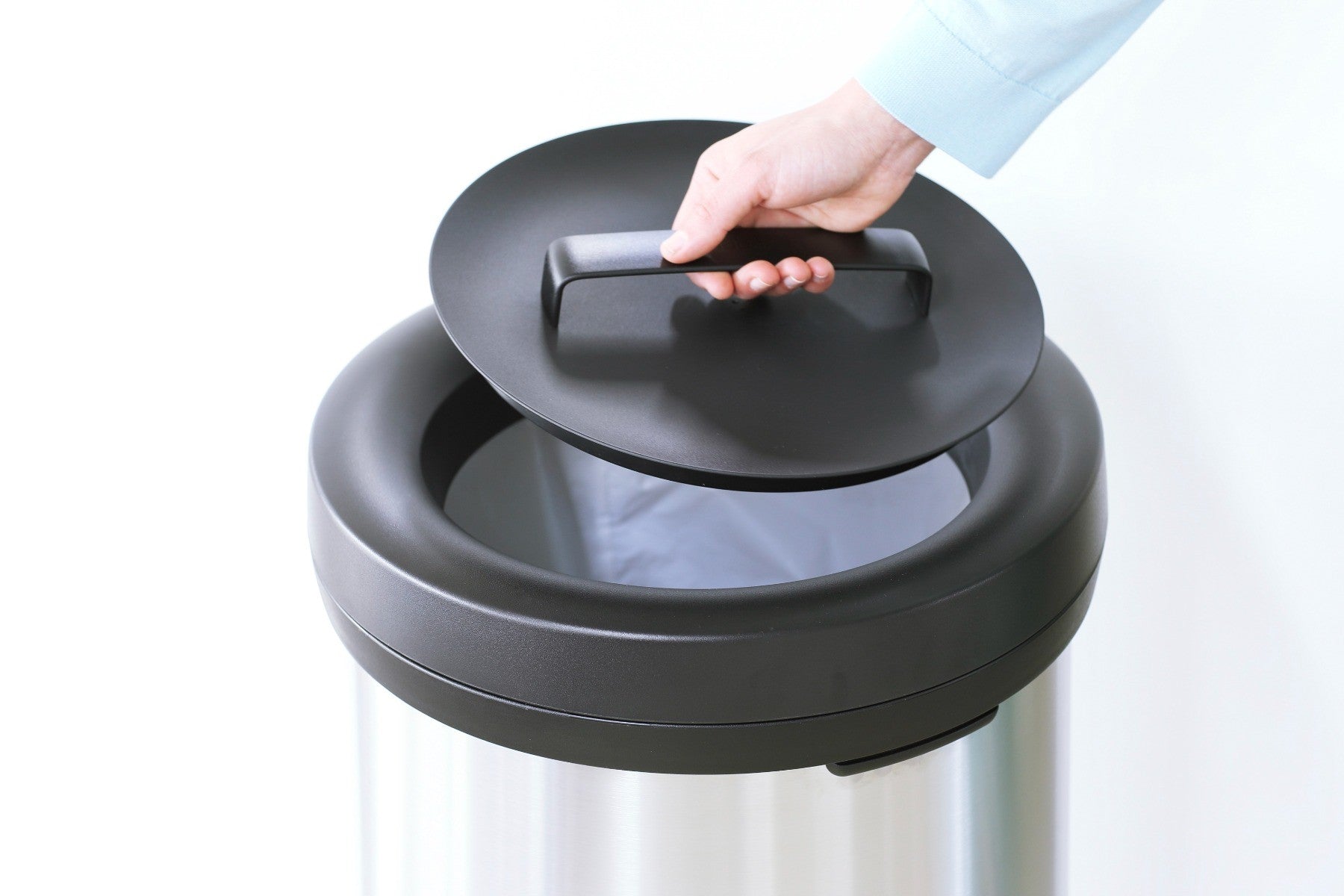 Brabantia Single Compartment 60L Round Big Bin - Matt Steel Fingerprint Proof