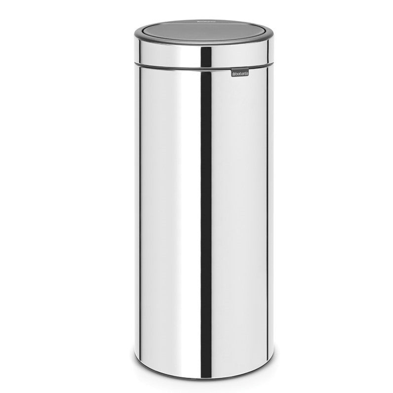 Brabantia Single Compartment 30 Litre Round Touch Opening Kitchen Bin in Stainless Steel: 115325
