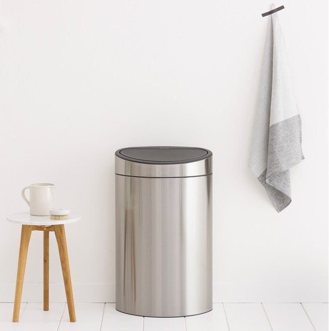 Brabantia Touch 2-Compartment 33L Kitchen Recycling Bin - Matt Steel