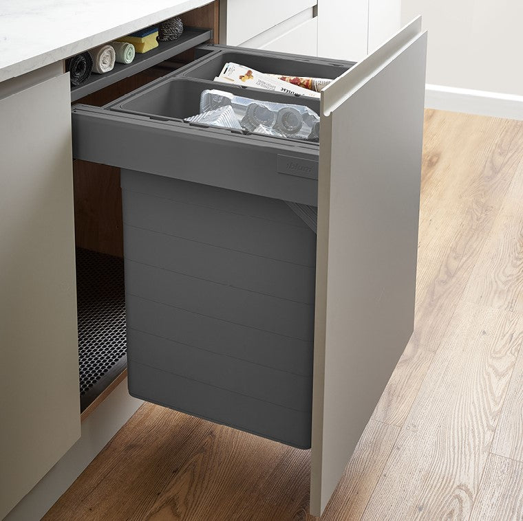 ECO 3-Compartment 88L Integrated Kitchen Recycling Bin for 600mm Door
