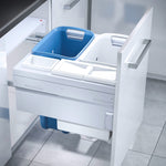 Hailo 4 compartment 80.5 Litre in-cupboard laundry bin in blue and white for 600mm wide cabinet 502.HL72.724