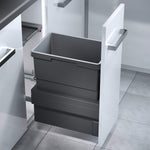 Hailo Cargo Synchro single compartment 30 Litre in-cupboard kitchen bin in dark grey for 300mm wide cabinet 502.HL58.501
