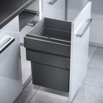 Hailo Cargo Synchro single compartment 55 Litre in-cupboard kitchen bin in dark grey for 450mm wide cabinet 502.HL58.503