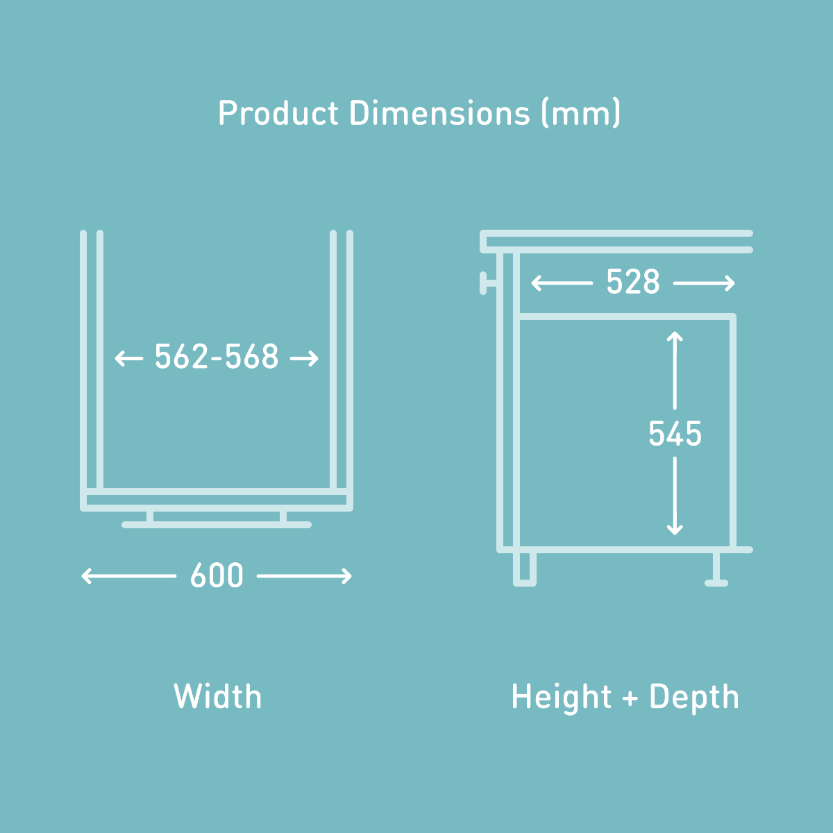 Fitting Diagram for Hailo Euro Cargo 4 Compartment 90L Recycler for easy recycling and waste disposal in a 600mm cabinet with pull-out doors.