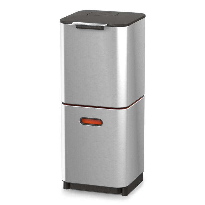 Joseph Joseph 3-Compartment Totem compact 40 Litre Kitchen Recycling Bin in stainless steel 30063