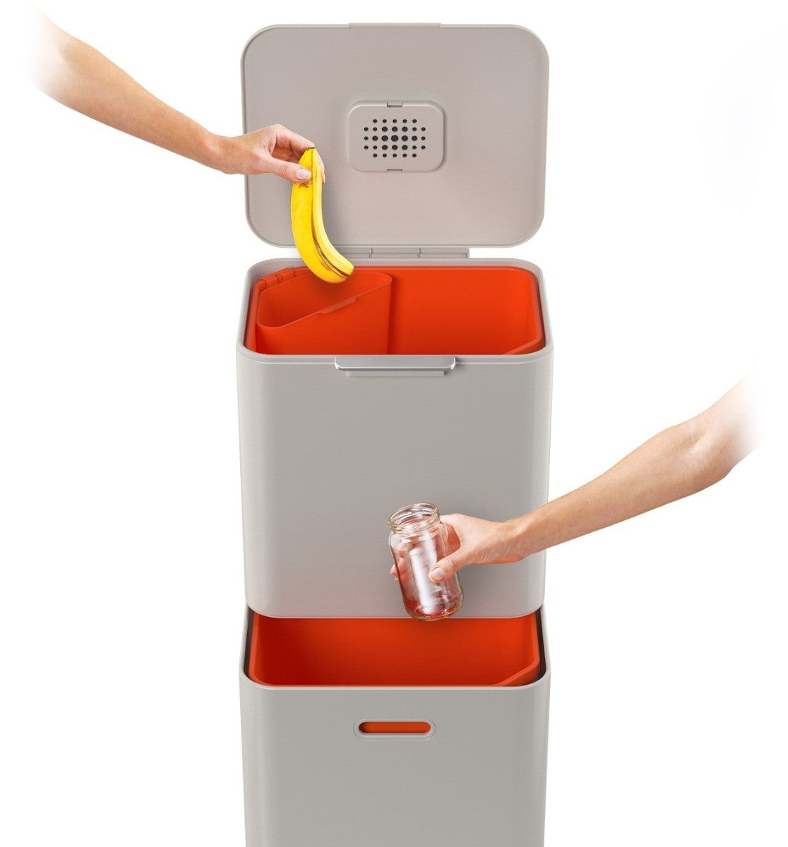 Joseph Joseph Totem Max Recycling Bin 60L Stone Binopolis