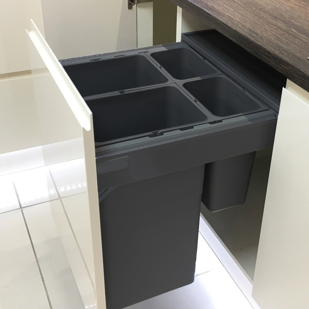 Four Compartment In-cupboard Kitchen Bins with 4 Compartments – Binopolis Ltd