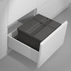 Gollinucci Sistema 2 compartment 29 Litre in-drawer kitchen recycling bin in dark grey for 600mm wide pan-drawers 9XL/GL/600-GY