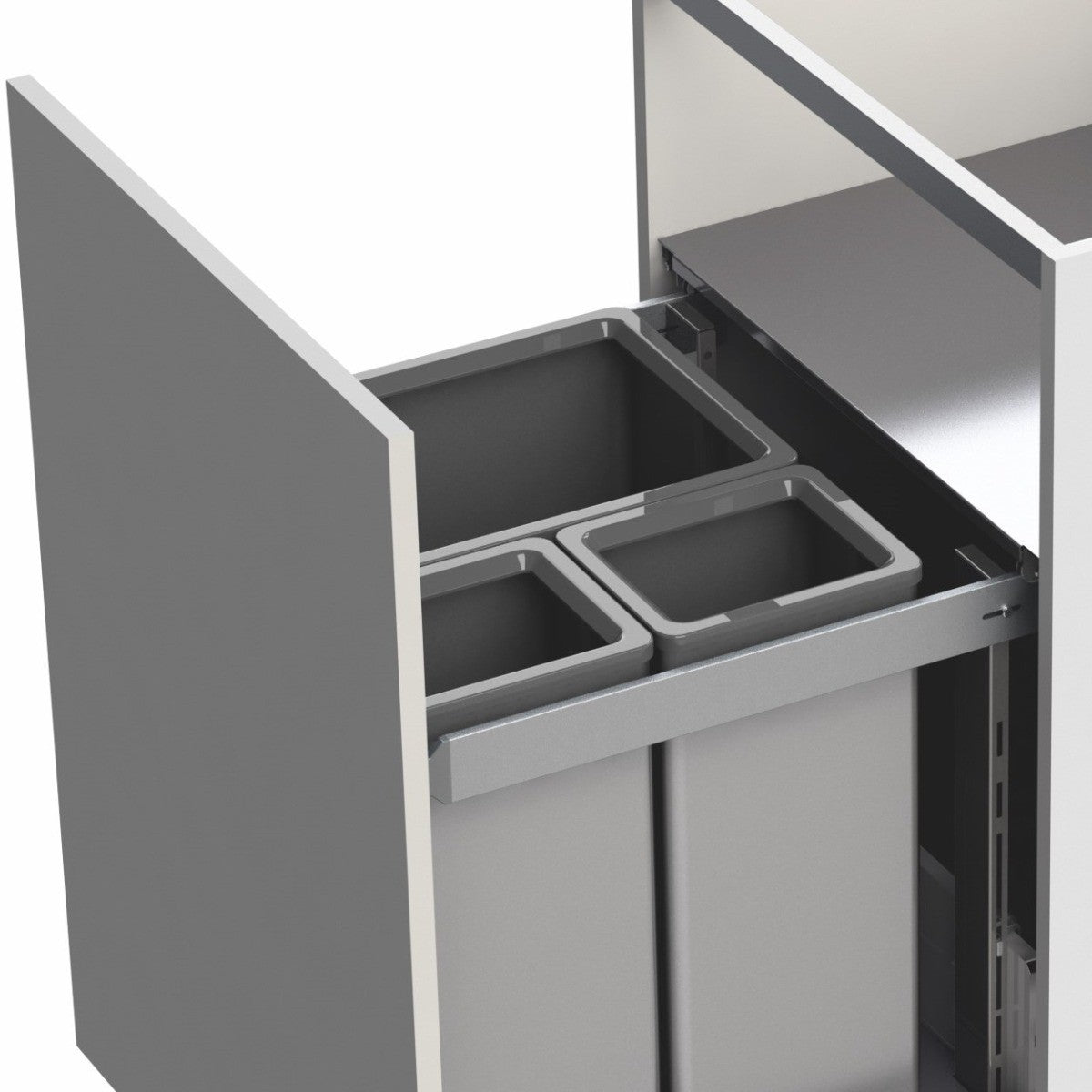 Tecnoinox Premium Aluminium 3-Compartment 108L Recycler: 600mm Door