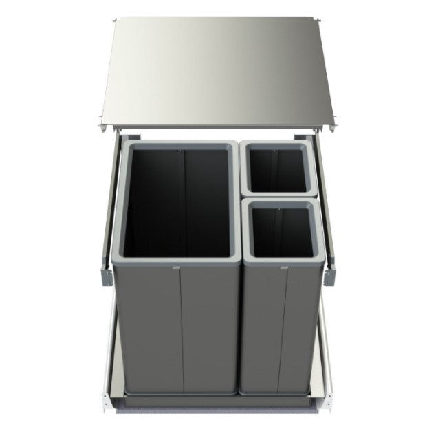 Tecnoinox Premium Aluminium 3-Compartment 108L Recycler: 600mm Door