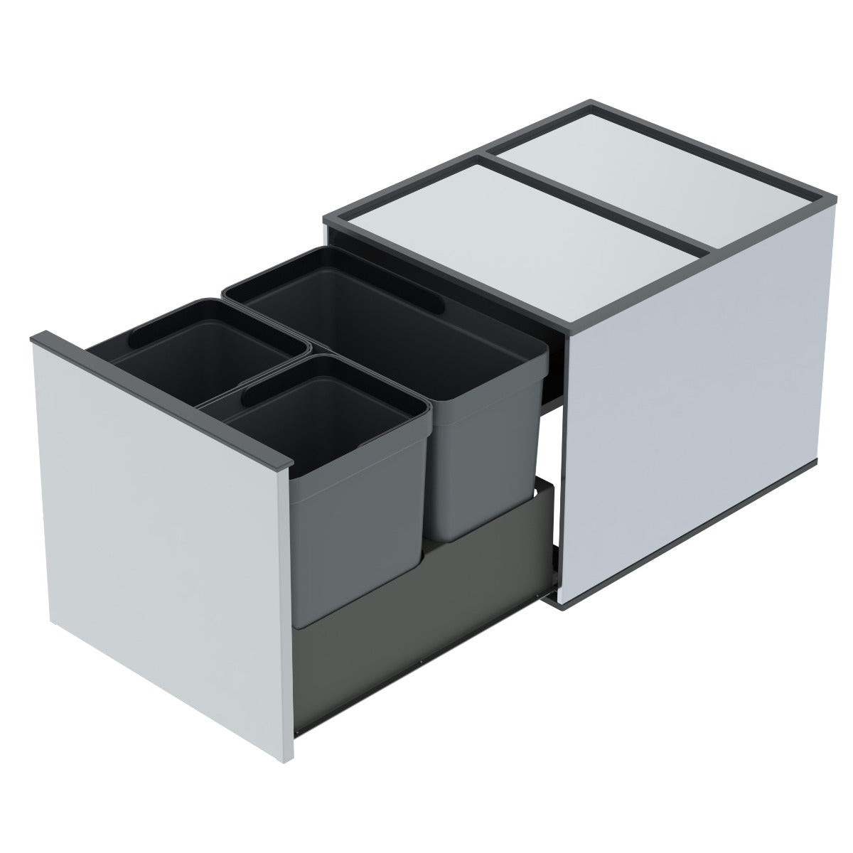 Tecnoinox Highline 3 compartment 36 Litre in-cupboard kitchen bin for 450mm wide hinged door cabinet with integrated soft-close Highline3.3