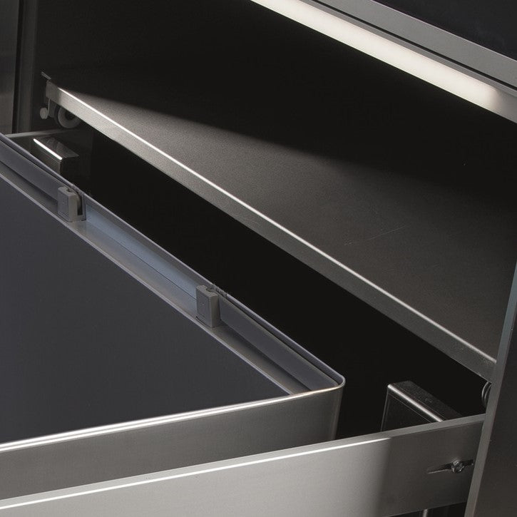 Tecnoinox Premium Aluminium Single Compartment 72L Bin: 600mm Door