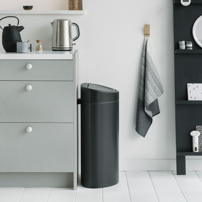 Brabantia Touch Single Compartment 40L Kitchen Bin - Matt Black