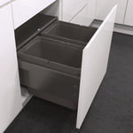 Vauth-Sagel 2 compartment ES-Pro 42 Litre in-cupboard kitchen recycling bin in lava grey for 450mm wide cabinet 503.VS04.314