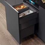 Vauth-Sagel 2 compartment ES-Pro 88 Litre in-cupboard kitchen recycling bin in lava grey for 600mm wide cabinet, 515mm deep 503.VS44.354