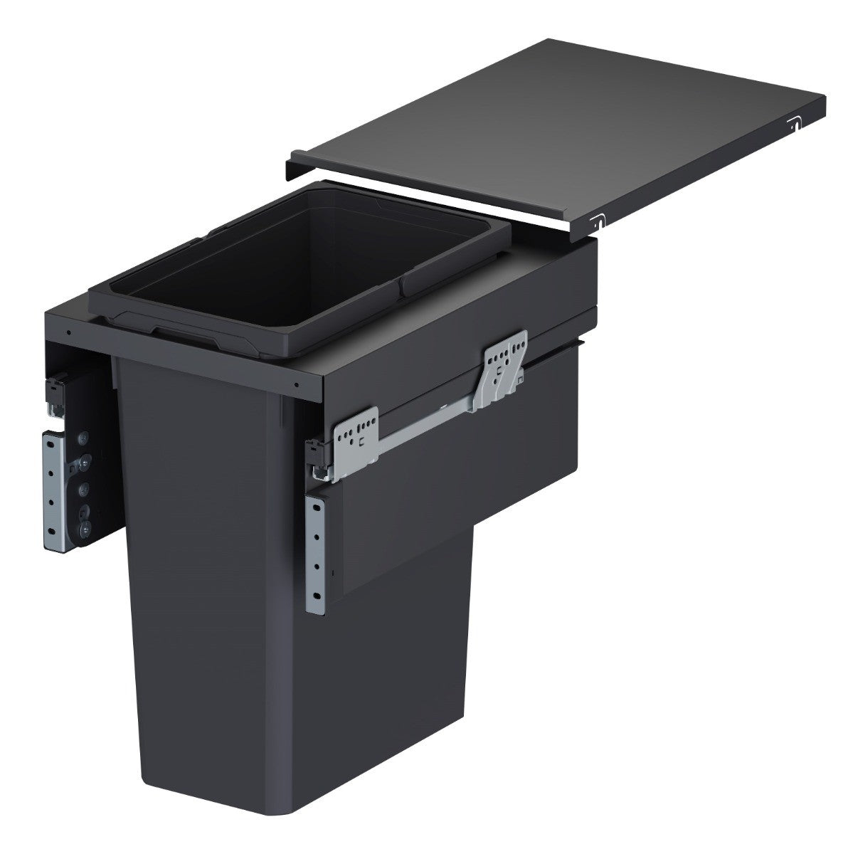 Vauth-Sagel ES-Pro Single Compartment 44L In-cupboard Bin - Lava Grey: 400mm Door - 476mm Deep