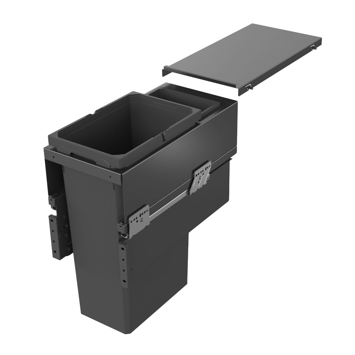 Vauth-Sagel ES-Pro Single Compartment 33.2L In-cupboard Bin - Lava Grey: 300mm Door