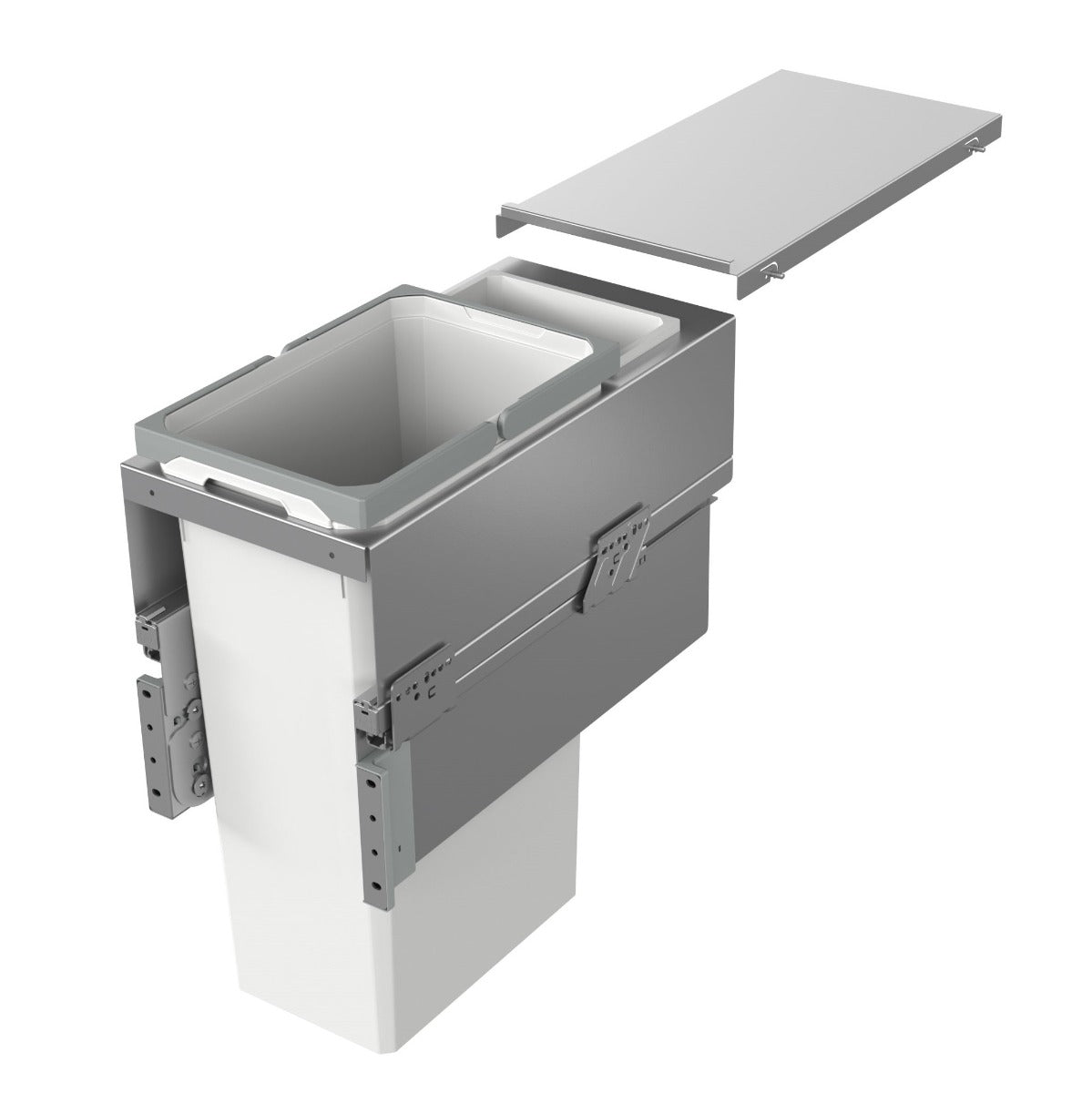 Vauth-Sagel ES-Pro Single Compartment 33.2L In-cupboard Bin - Silver Grey: 300mm Door