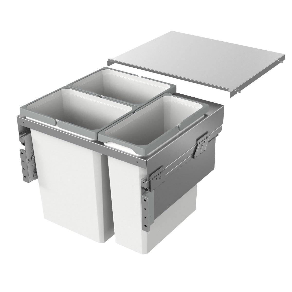 Vauth-Sagel ES-Pro 3-Compartment 91L Recycler: 600mm Door - Silver Grey