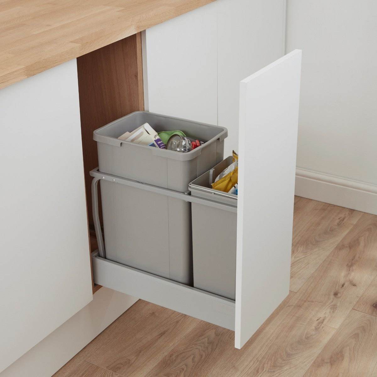 Wesco 300AZ 2-Compartment 36L Recycling Bin: 300mm Door