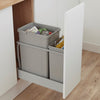 Wesco 300AZ 2 compartment 36 Litre in-cupboard kitchen recycling bin for 300mm wide cabinet 787WS461-85