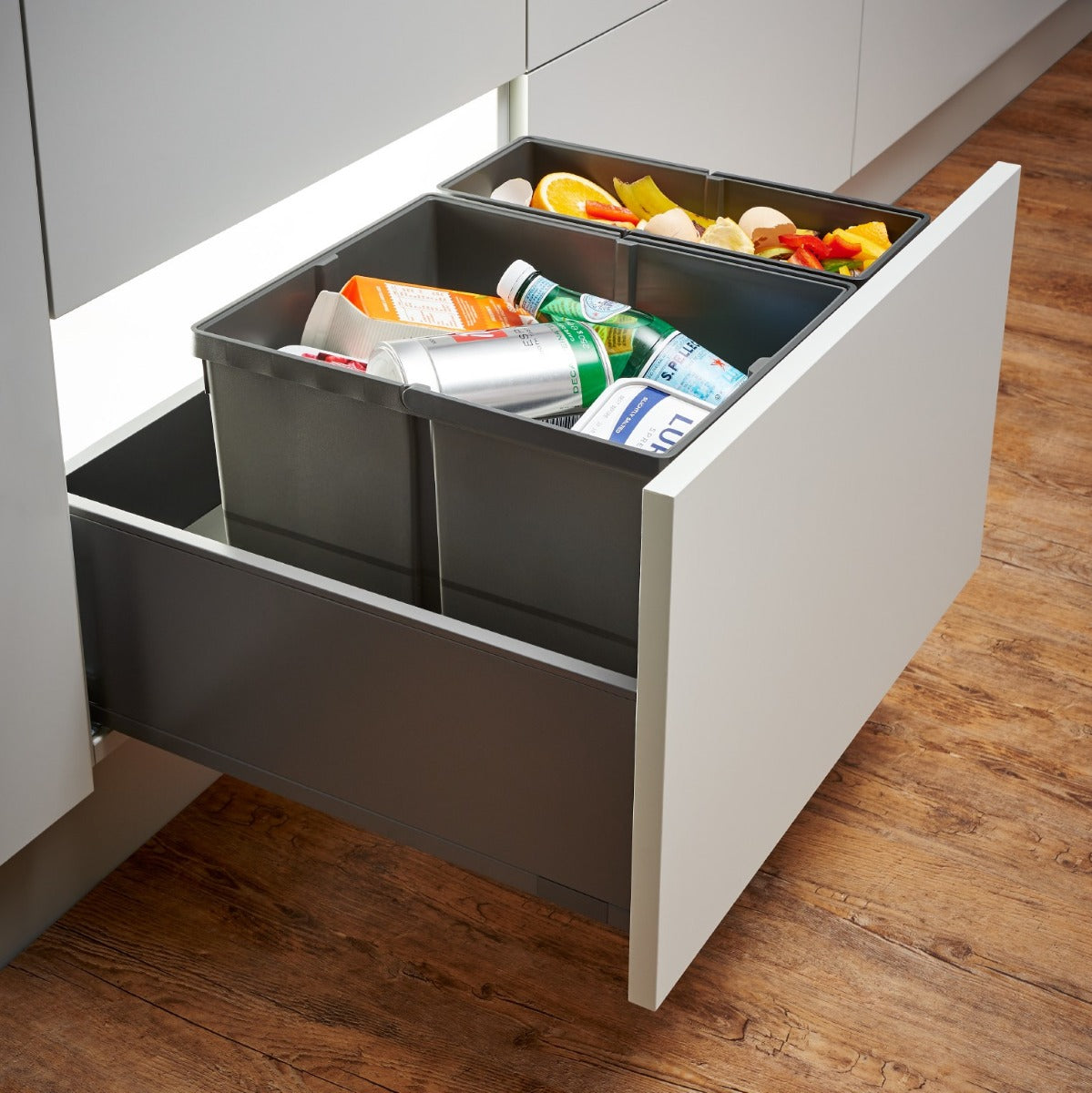 Wesco Pullboy-9XL Drawer 2-Compartment 37L Recycling Set: 600mm Drawer