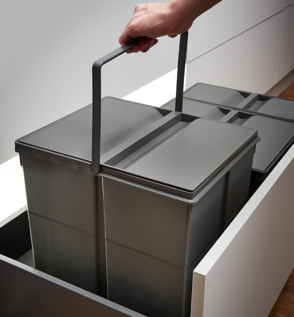 Wesco Pullboy-9XL Drawer 63L 3-Compartment Recycling Set: 900mm Drawer