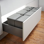 Wesco Pullboy-9XL 4-Compartment 74 Litre in-drawer kitchen recycling set for 1000mm wide pan-drawers 802WS100-729XL