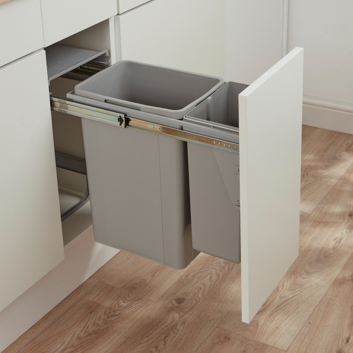 Wesco Bio Double 2 compartment 36 Litre in-cupboard kitchen recycling bin for 300mm wide pull-out door cabinet 785WS801-85