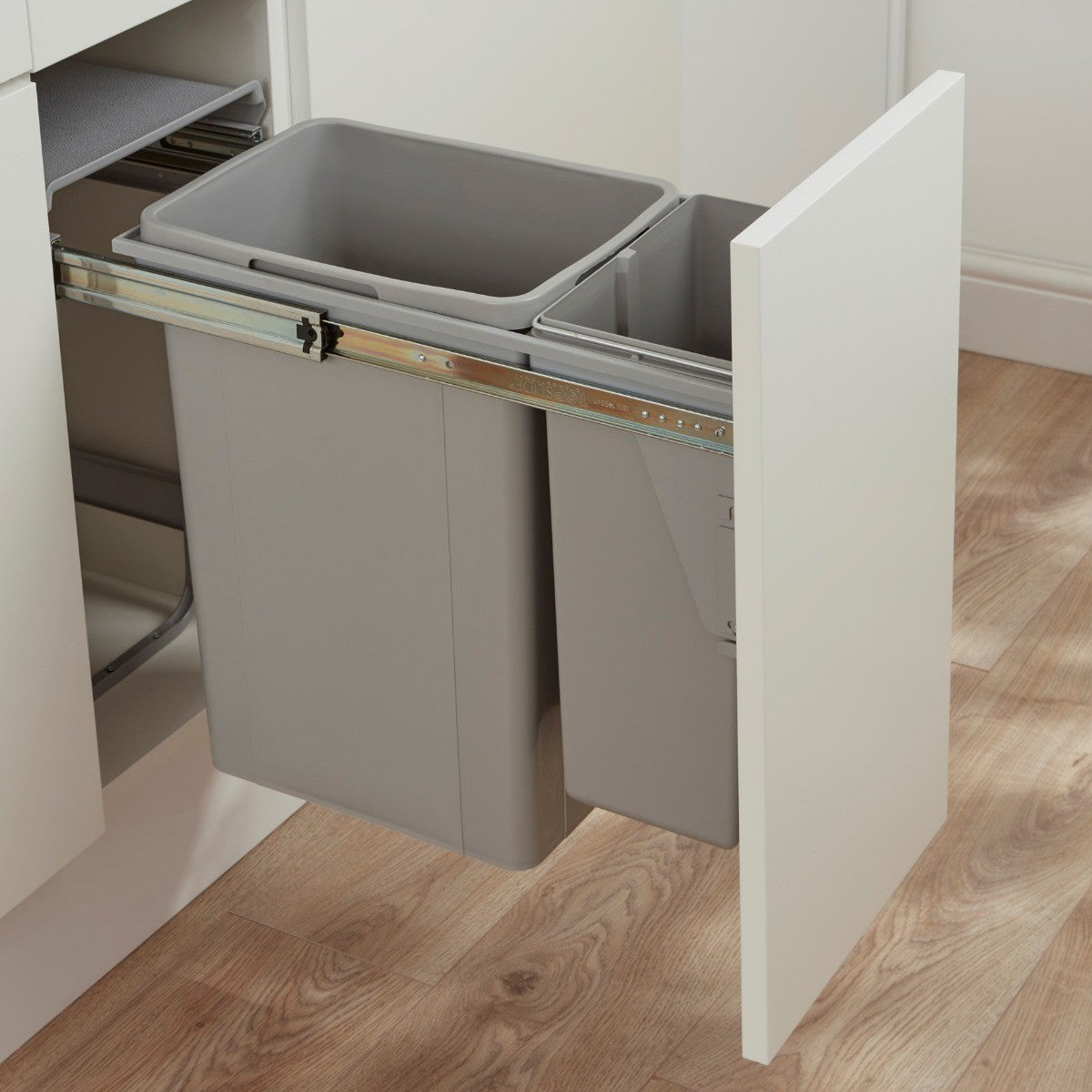 Wesco Bio Double 2 compartment 36 Litre in-cupboard kitchen recycling bin for 300mm wide pull-out door cabinet 785WS801-85